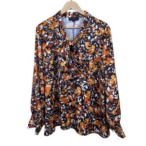 Eloquii Blouse Bow Neck Secretary Bow Career Plus Size 22